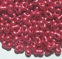 25 grams of 3x7mm Metallic Red Farfalle Seed Beads